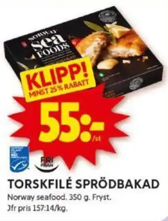 ICA Kvantum TORSKFILÉ SPRÖDBAKAD erbjuda