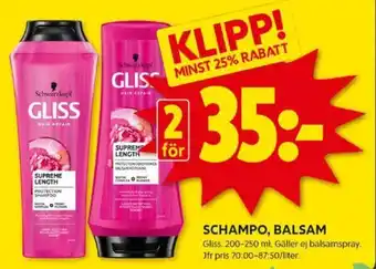 ICA Kvantum SCHAMPO, BALSAM erbjuda