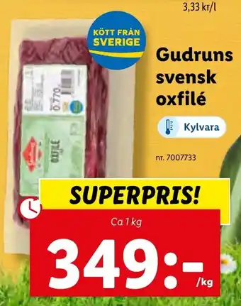 Lidl Gudruns svensk oxfilé erbjuda