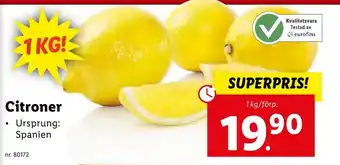 Lidl Citroner erbjuda