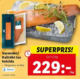 Lidl Varmrökt/ Kallrökt lax helsida erbjuda
