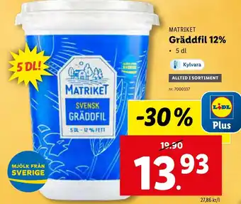 Lidl Gräddfil 12% erbjuda