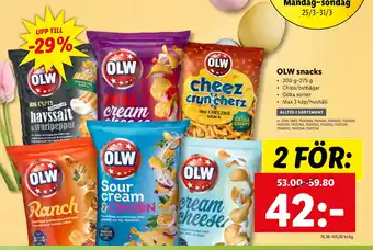 Lidl OLW snacks erbjuda