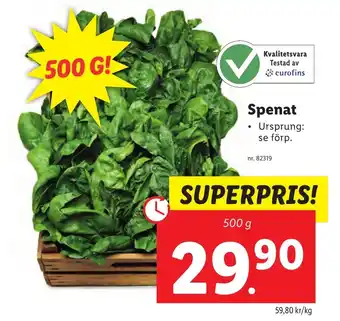 Lidl Spenat erbjuda