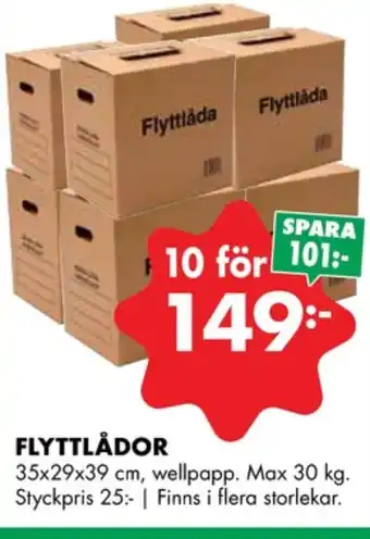 ÖoB Latz flyttlådor erbjuda