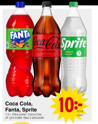 Matöppet Coca cola läskedryck erbjuda