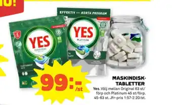 Yes diskmaskintabs
