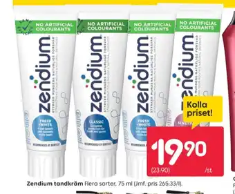 Rusta Zendium tandkräm erbjuda