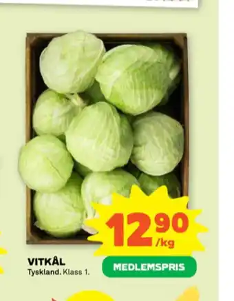 Stora Coop Coop vitkål erbjuda