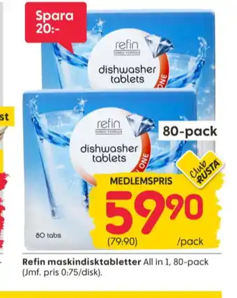 Rusta Refin diskmaskintabs erbjuda