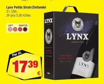 Calle Lynx Petite Sirah/Zinfandel erbjuda