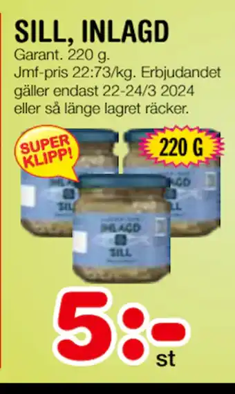 Nya Pulsen SILL, INLAGD erbjuda