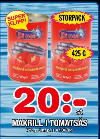 Nya Pulsen MAKRILL I TOMATSÅS erbjuda