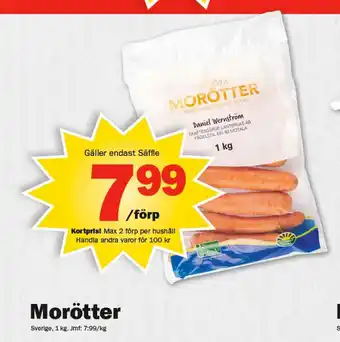 Pekås Morötter erbjuda
