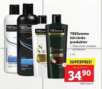 Tresemme hårvårds produkter 400 ml, 500 ml