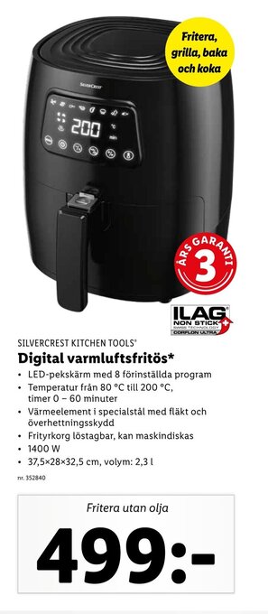 Lidl Silvercrest Kitchen Tools Digital varmluftsfritös erbjuda