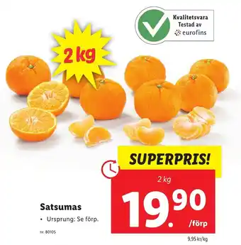 Lidl Satsumas 2 kg erbjuda