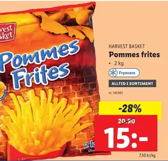 Lidl Harvest Basket Pommes frites 2 kg erbjuda