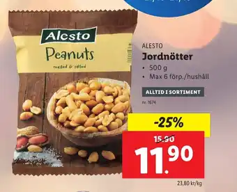 Lidl Alesto Jordnötter 500 g erbjuda