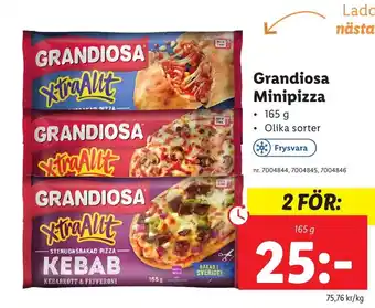 Lidl Grandiosa Minipizza 165 g erbjuda