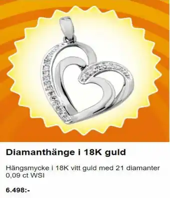 Guldfynd Diamanthänge i 18K guld 21 diamanter erbjuda