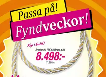 Guldfynd Armband i 18K tvåfärgat guld erbjuda