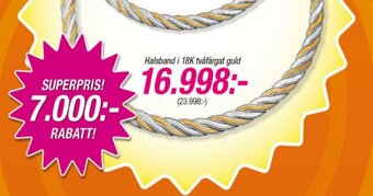 Guldfynd Halsband i 18K tvåfärgat guld erbjuda