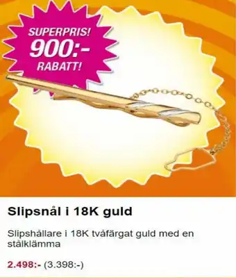 Guldfynd Slipsnål i 18K guld erbjuda