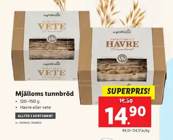 Lidl Mjälloms tunnbröd 120-150g erbjuda