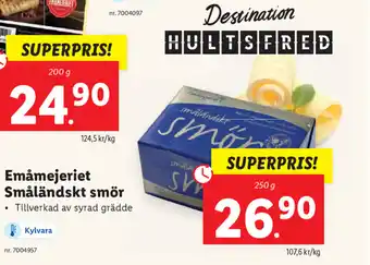 Lidl Emåmejeriet Småländskt smör 250g erbjuda
