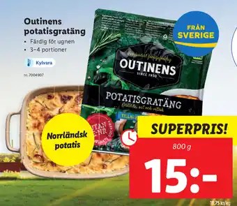 Lidl Outinens potatisgratäng 800g erbjuda