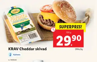 Lidl KRAV Cheddar skivad 100g erbjuda