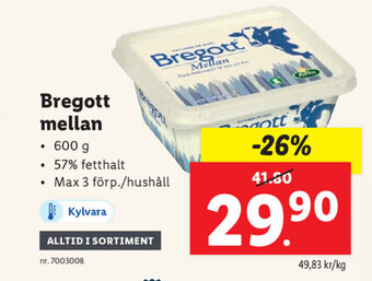 Lidl Bregott mellan 600g erbjuda