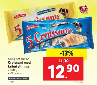 Lidl Croissant med krämfyllning 5x48g erbjuda