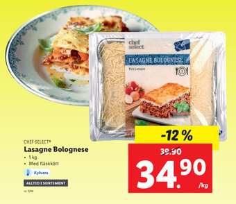 Lidl Chef Select Lasagne Bolognese 1kg erbjuda