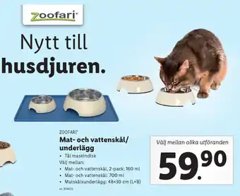 Lidl Zoofari Mat- och vattenskål/underlägg erbjuda
