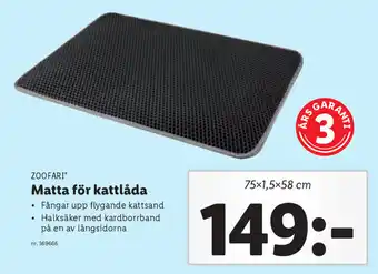 Lidl Zoofari Matta för kattlåda 75x1,5x58cm erbjuda