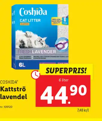 Lidl Coshida Kattströ lavendel 6 liter erbjuda