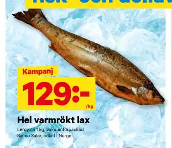 City Gross Hel varmrökt lax erbjuda