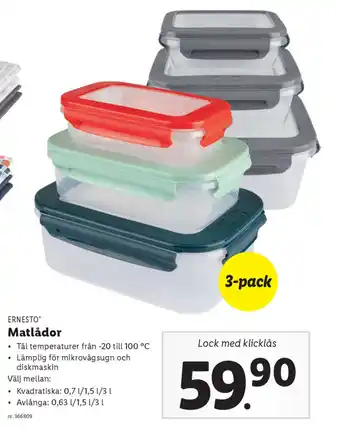 Lidl Ernesto Matlådor 3-pack erbjuda