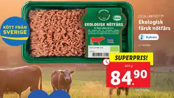 Lidl Svea Lantkött Ekologisk färsk nötfärs 800g erbjuda