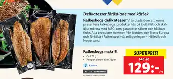 Lidl Falkeskogs makrill 275g erbjuda