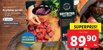 Lidl Svea Lantkött Grytbitar av nöt 1,1kg erbjuda