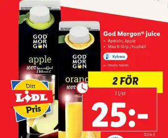 Lidl God Morgon juice 1l/st erbjuda