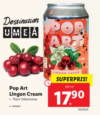 Lidl Pop Art Lingon Cream 330ml erbjuda