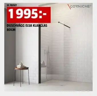 Bauhaus DUSCHVÄGG ELSA KLARGLAS 80CM erbjuda