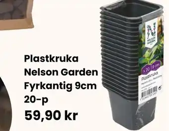 Granngården Plastkruka Nelson Garden Fyrkantig 9cm 20-p erbjuda