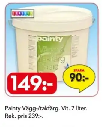 Bo Ohlsson Painty Vägg-/takfärg. Vit. 7 liter erbjuda