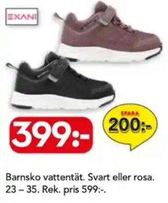 Bo Ohlsson Barnsko vattentät. Svart eller rosa. 23-35 erbjuda