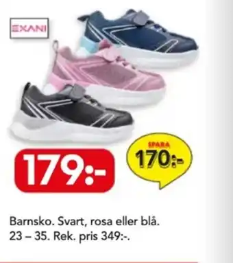 Bo Ohlsson Barnsko. Svart, rosa eller blå. 23-35 erbjuda